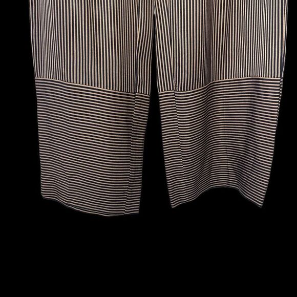 J. Crew Point Sur Black/Tan Paper Bag Waist Wide Leg Pants Sz 8 - Picture 7 of 8